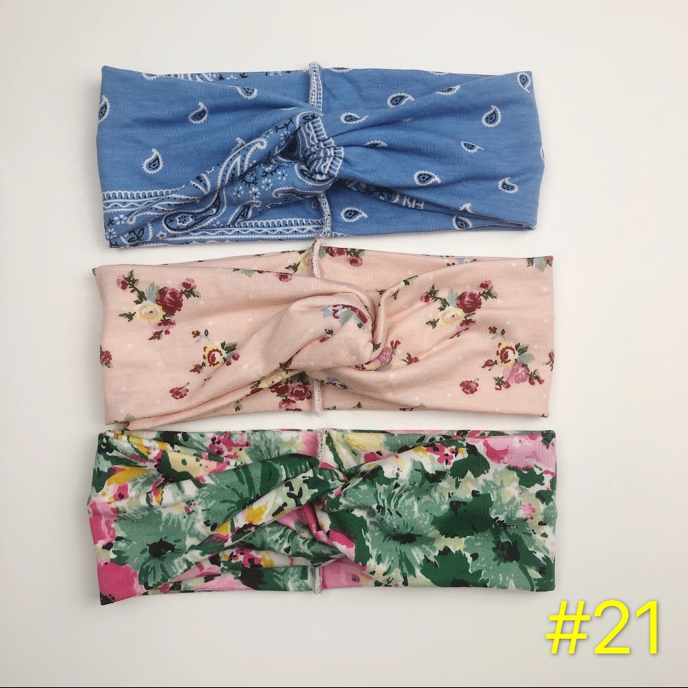 Cross Headbands 3pcs